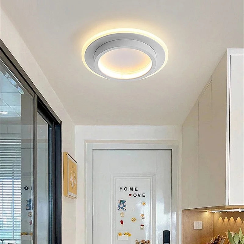 Lámpara de techo LED moderna y sencilla con decoración nórdica de lujo para interiores, lámpara de techo de metal creativa para sala de estar, pasillo y dormitorio.
