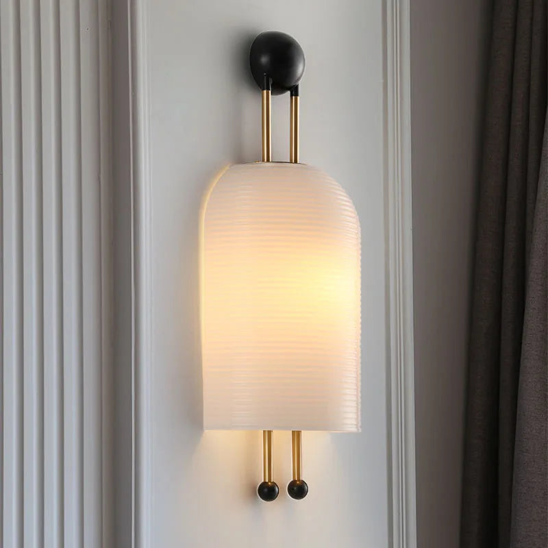 Lámpara de pared moderna de metal y vidrio con LED para decoración del hogar, luz artística creativa de lujo para dormitorio, vestíbulo, accesorios de iluminación