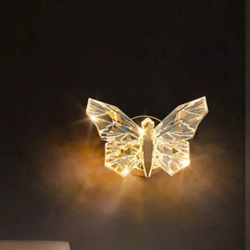 Lámpara de pared LED nórdica con forma de mariposa, iluminación interior, lámpara de pared para mesita de noche, lámpara colgante para sala de estar, pasillo, escaleras, decoración.