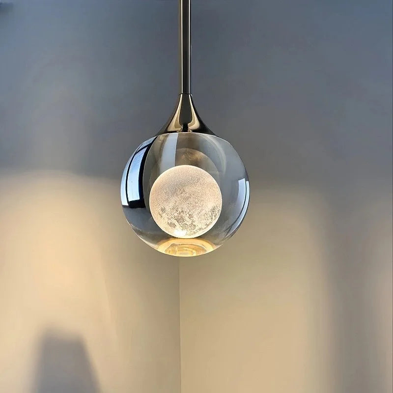 Suspension Moderne LED Goutte Cristal Et Fer Forgé Élégante