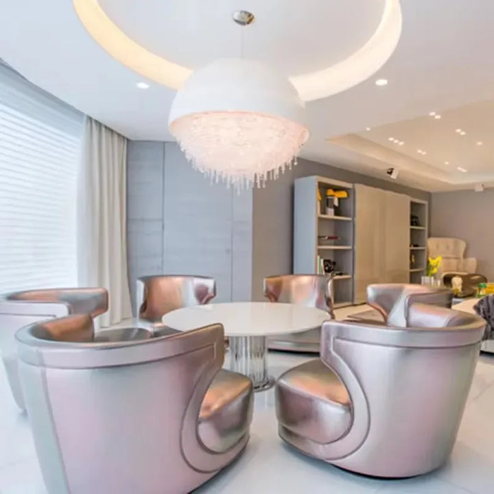 Lámpara de araña de hierro con borlas de cristal de diseño danés para sala de exposiciones, restaurante, sala de estar, decoración de lujo, lámpara colgante LED de interior