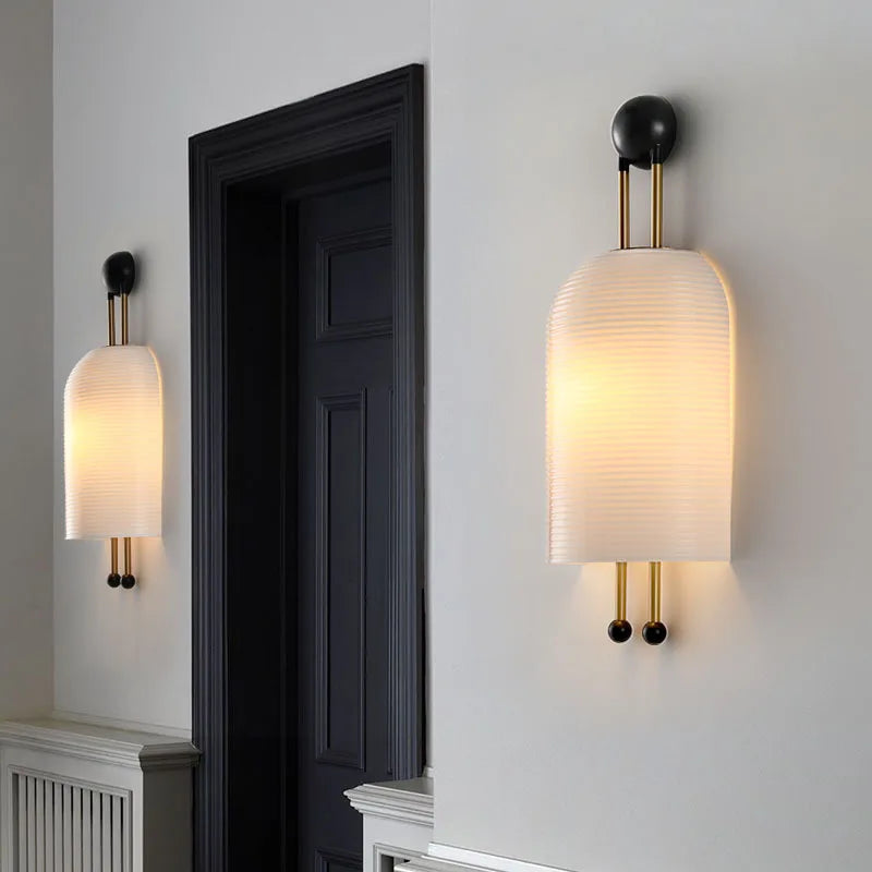 Lámpara de pared moderna de metal y vidrio con LED para decoración del hogar, luz artística creativa de lujo para dormitorio, vestíbulo, accesorios de iluminación
