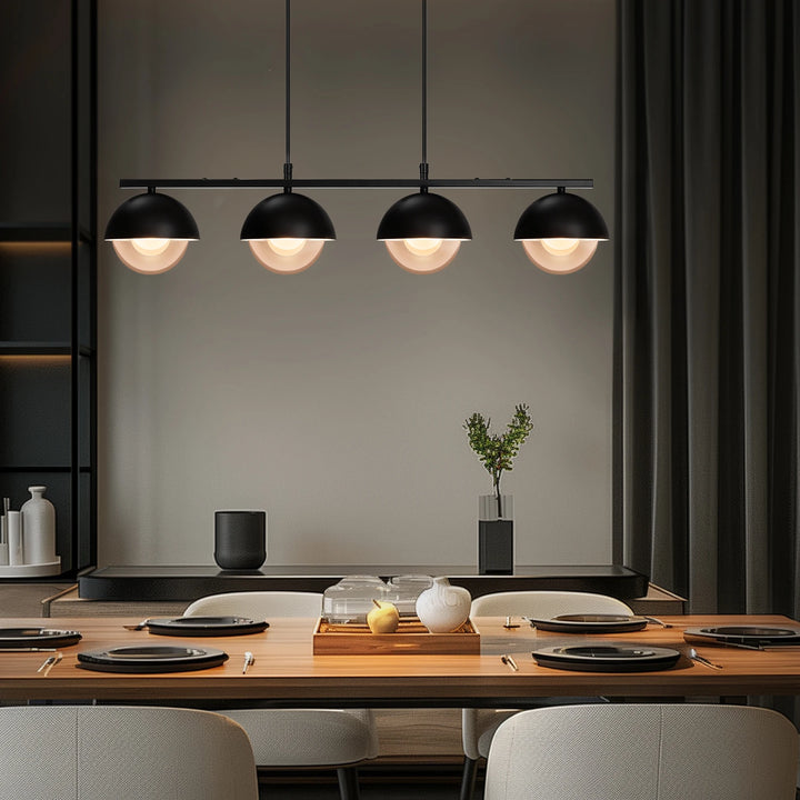 Lámpara colgante para mesa de comedor, de cristal negro, moderna, Max (sin bombilla).