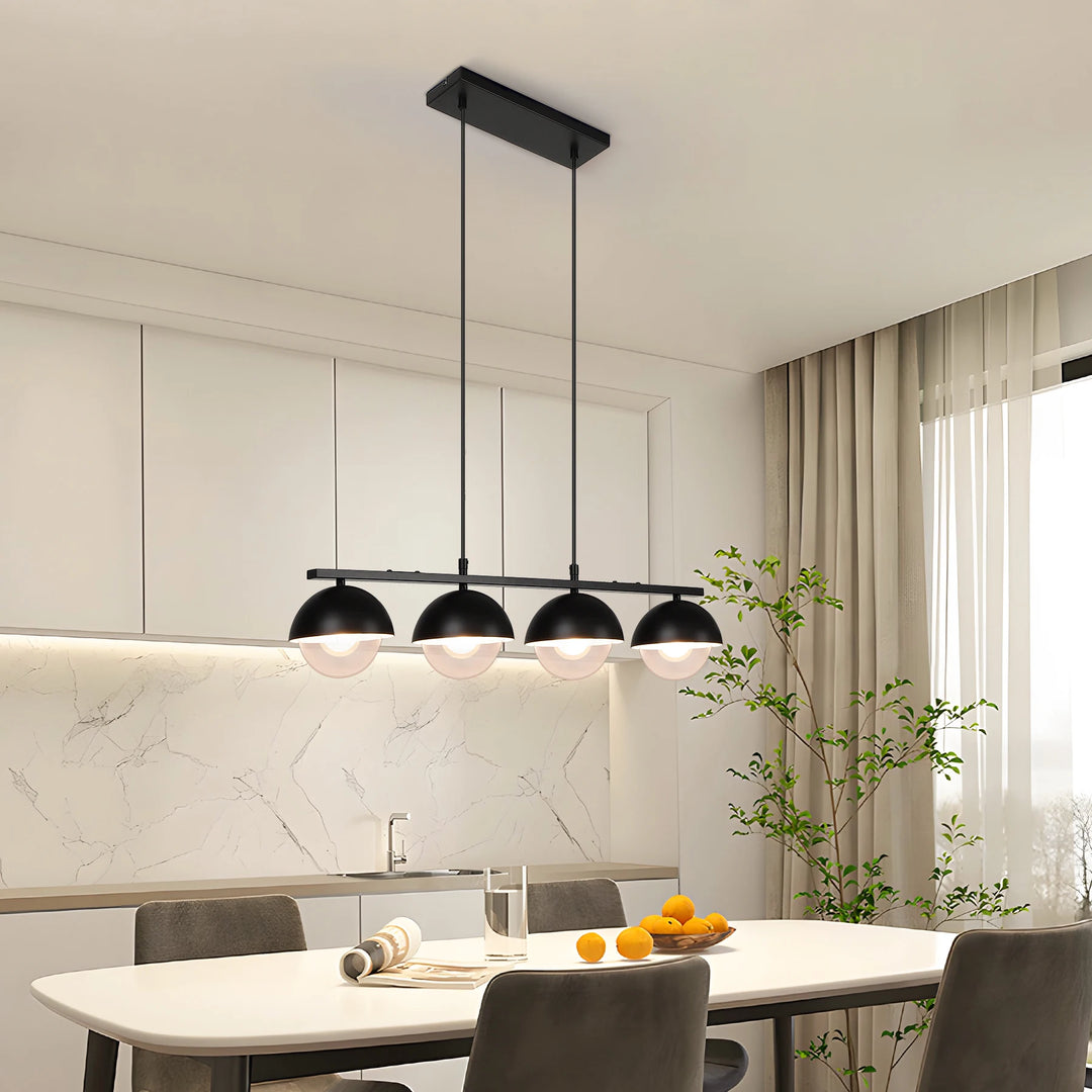 Lámpara colgante para mesa de comedor, de cristal negro, moderna, Max (sin bombilla).