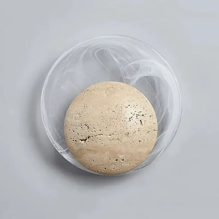 Applique murale design ronde en pierre avec éclairage led doux