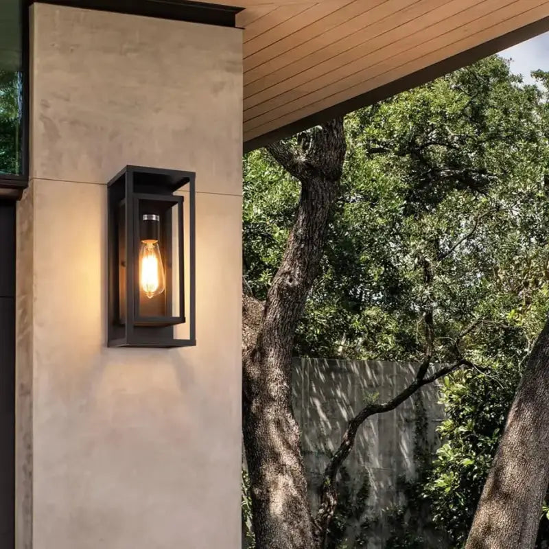 Applique Murale Extérieure Design Métal Noir Style Moderne