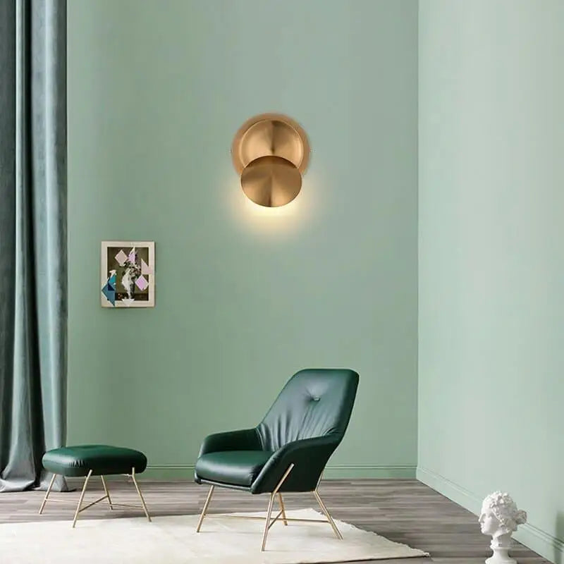 Applique Murale Laiton Vintage Forme Ronde Inclinée