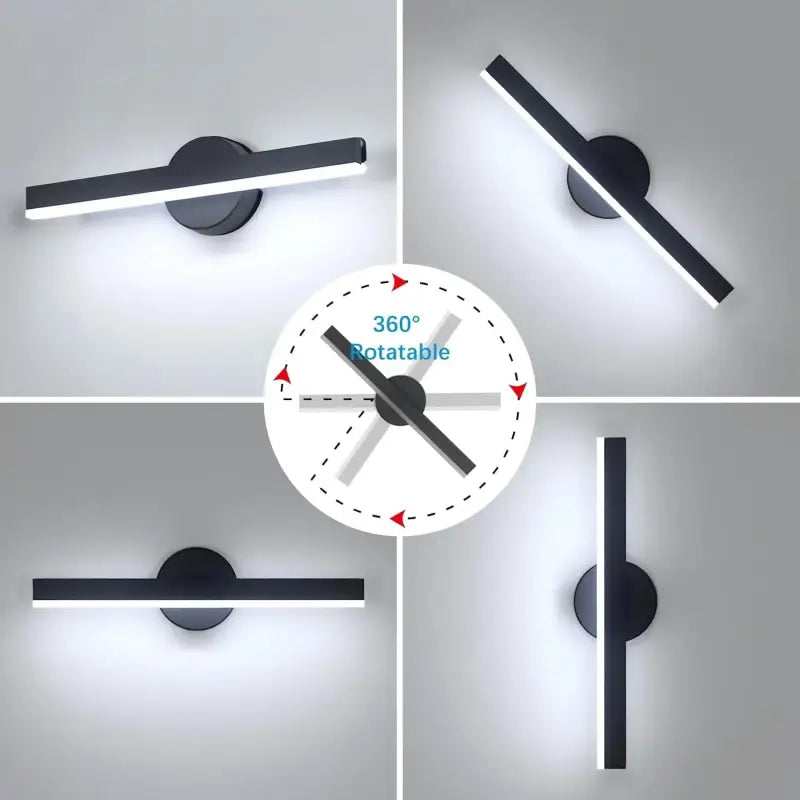 Applique Murale LED Design Élancé Minimaliste Noir Intérieur