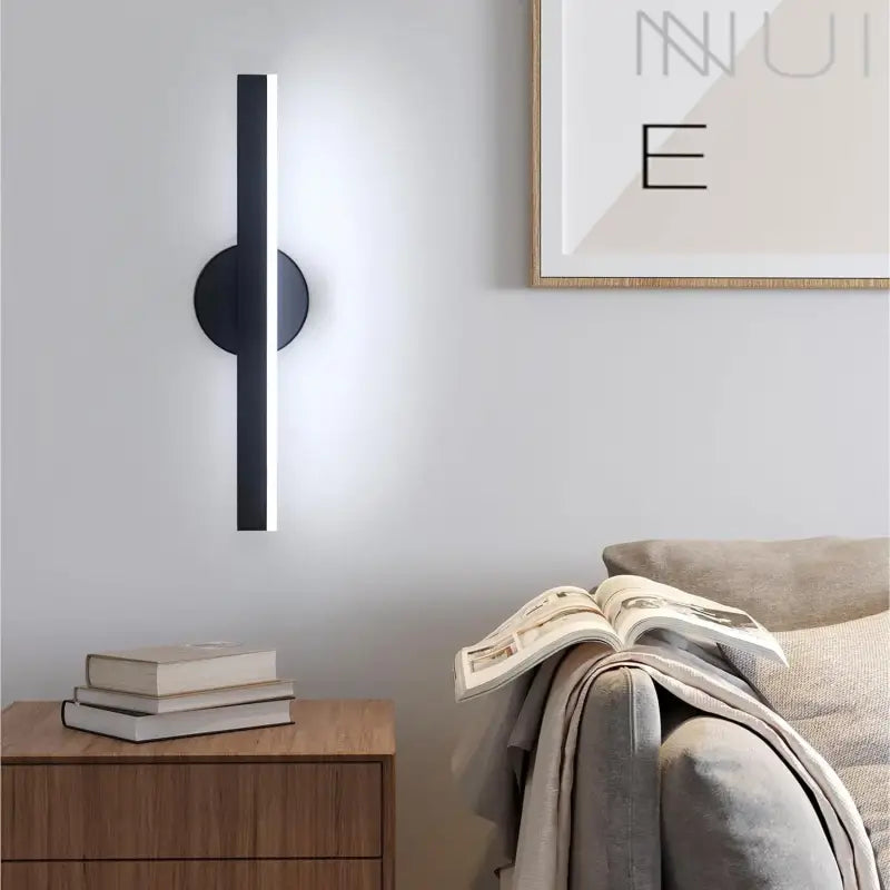 Applique Murale LED Design Élancé Minimaliste Noir Intérieur