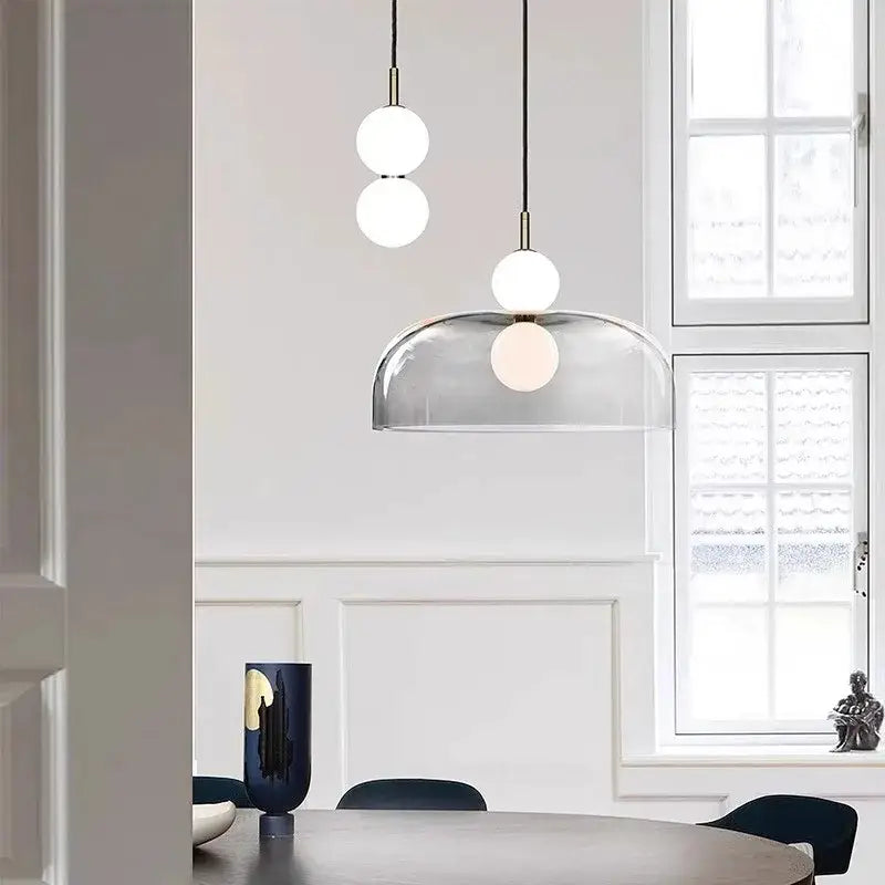 Suspension Contemporaine Globe Verre Transparent Élégante
