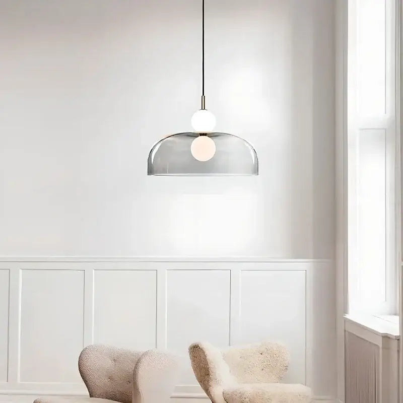 Suspension Contemporaine Globe Verre Transparent Élégante