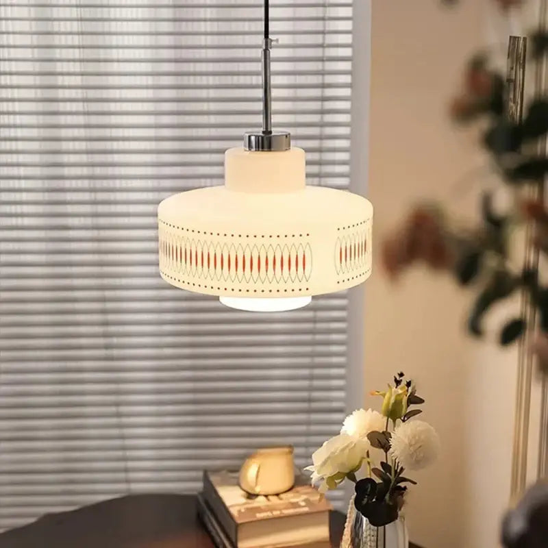 Suspension Cylindrique Vintage Crème Pour Ambiance Douce