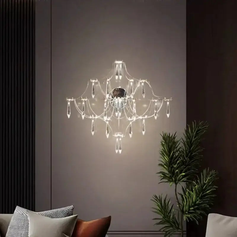 Suspension Design Lustre Moderne Cristal Verre Transparent