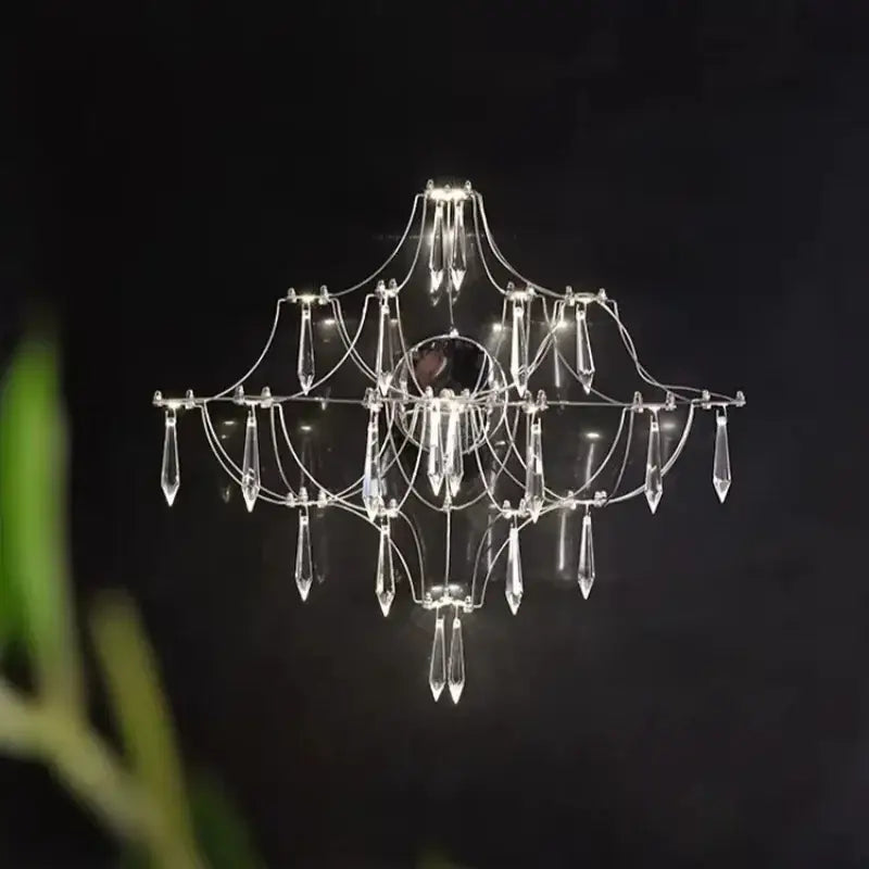 Suspension Design Lustre Moderne Cristal Verre Transparent