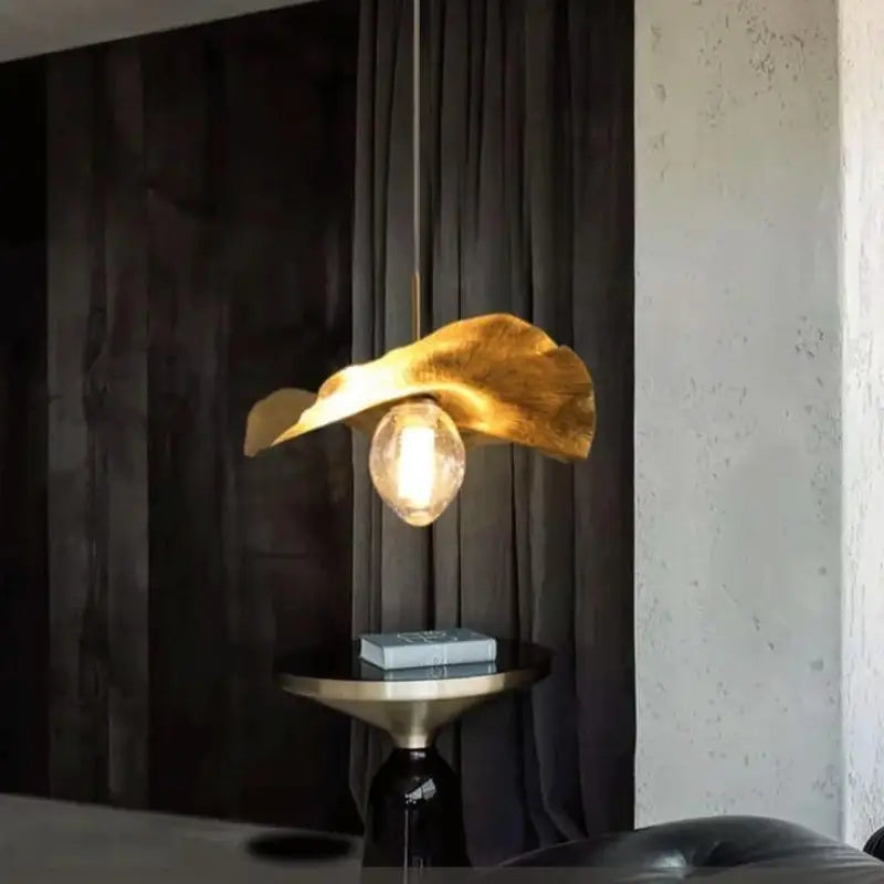 Suspension Feuille Abat-jour Globe Aluminium