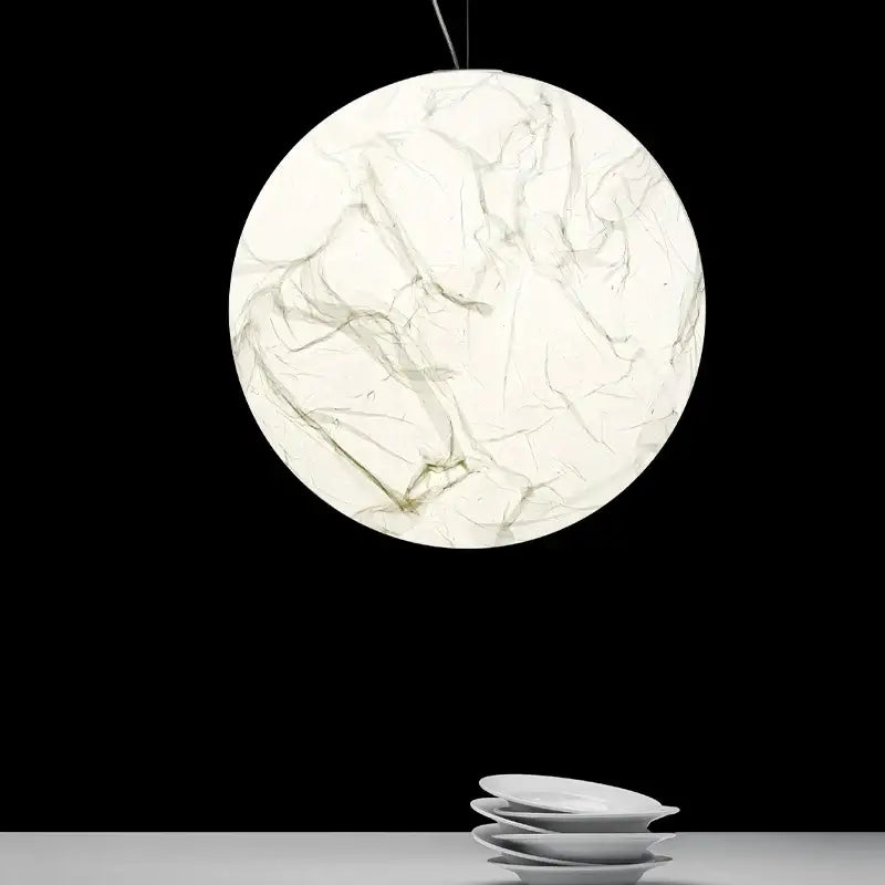 Suspension Globe Effet Marbre Blanc Design Moderne Minimaliste
