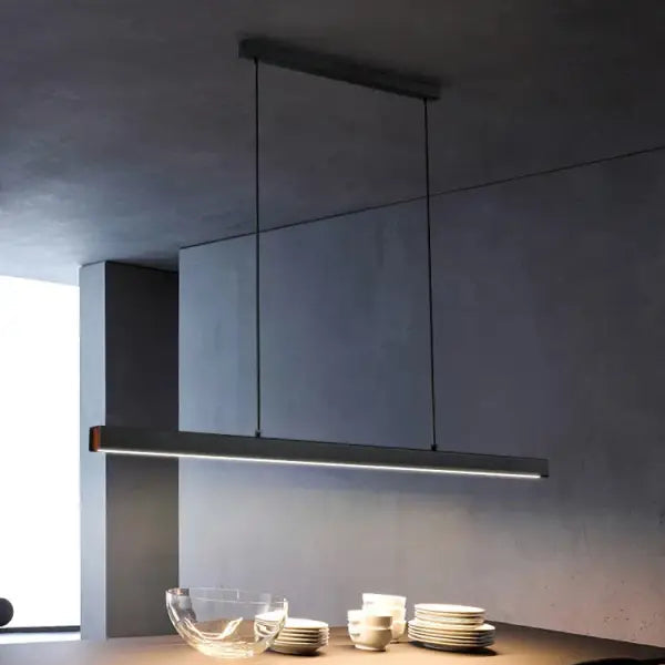 Suspension Linéaire LED Noire Design Moderne