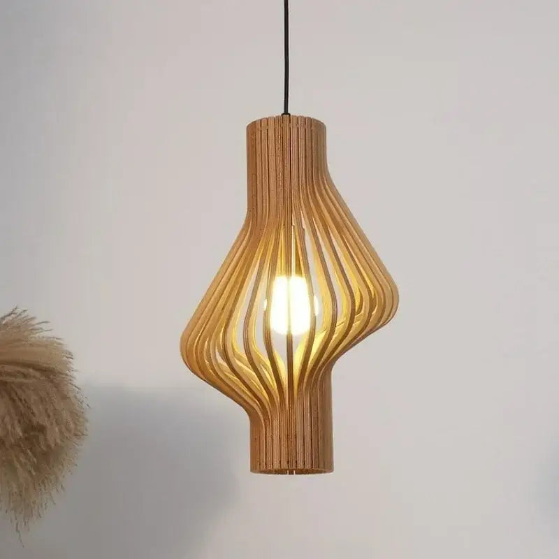 Suspension Luminaire Bois Tressé Moderne Style Contemporain