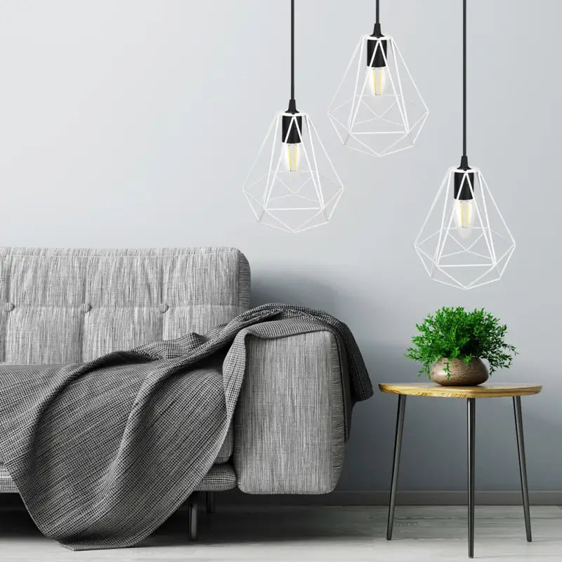 Suspension luminaire géométrique au design minimaliste noir