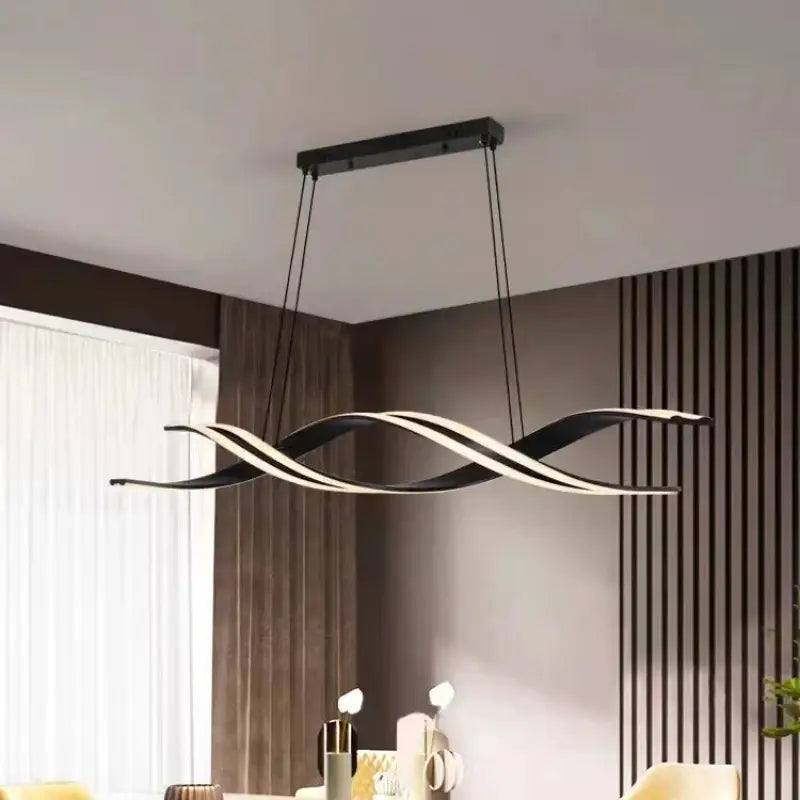 Suspension luminaire moderne LED noir ou doré pour salle à manger