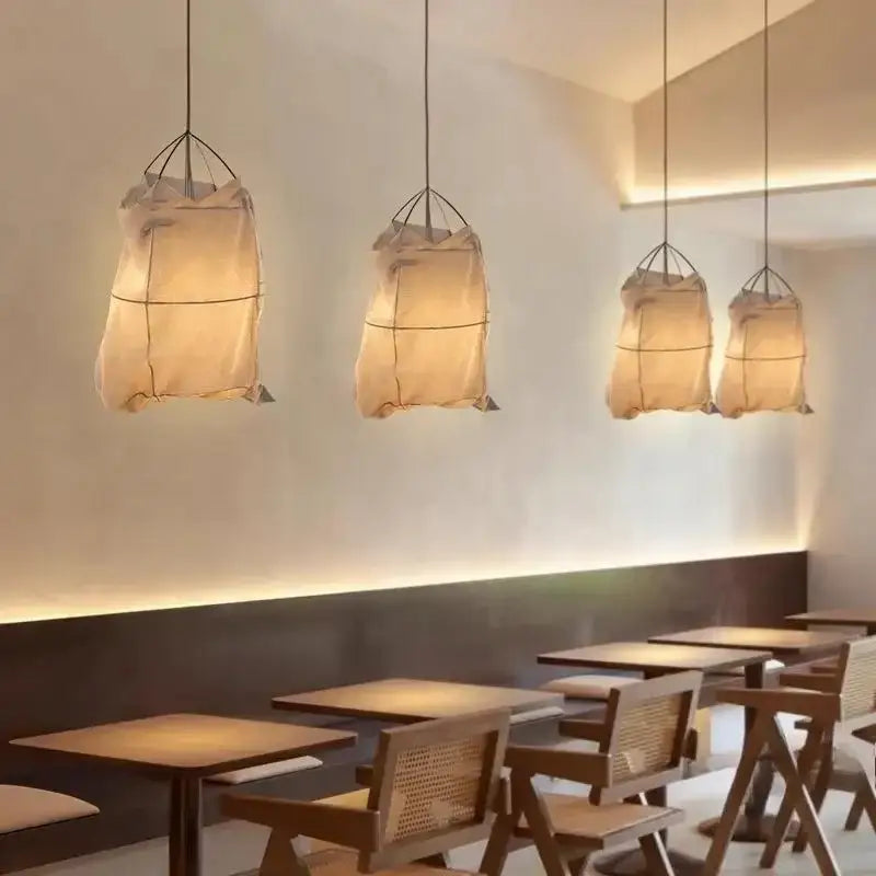 Suspension luminaire tissu de style scandinave contemporain