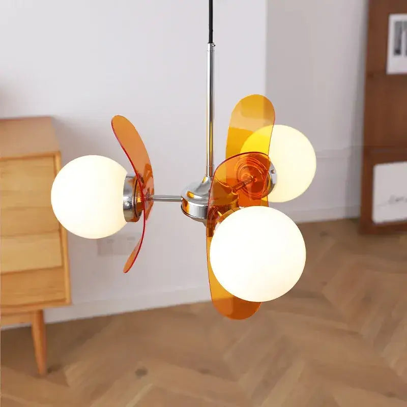 Suspension moderne chrome globes verre design rétro