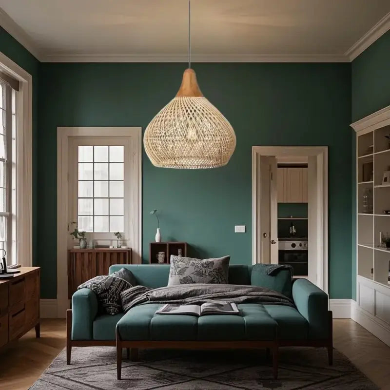 Suspension Rotin Naturel Forme Goutte Design Scandinave