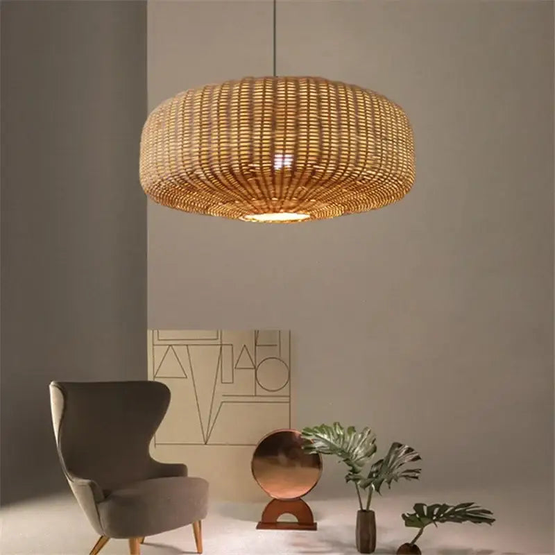 Suspension Rotin Rond Design Naturel Zen et Apaisant