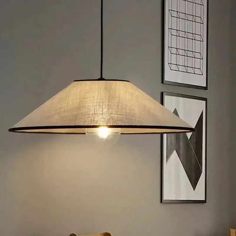 Suspension Tamisée En Lin Beige Pour Salon Ou Chambre