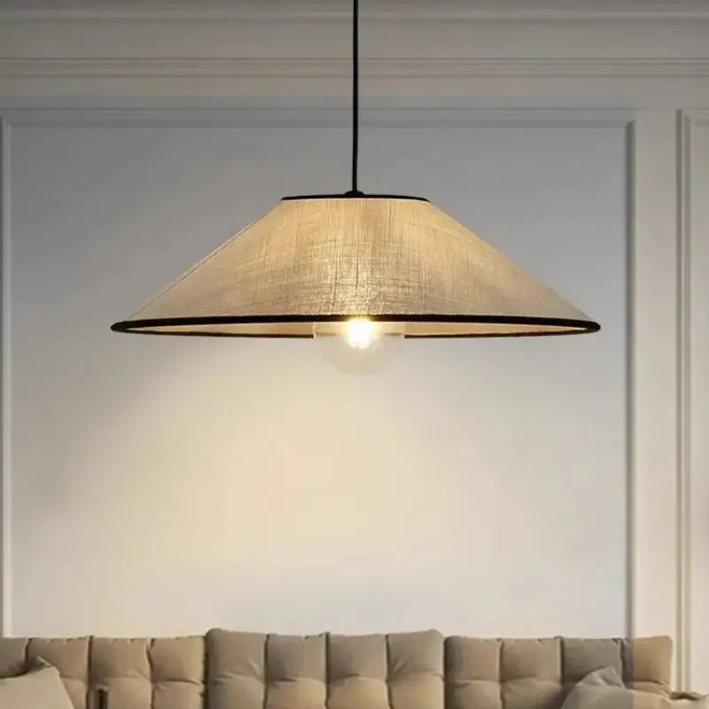 Suspension Tamisée En Lin Beige Pour Salon Ou Chambre