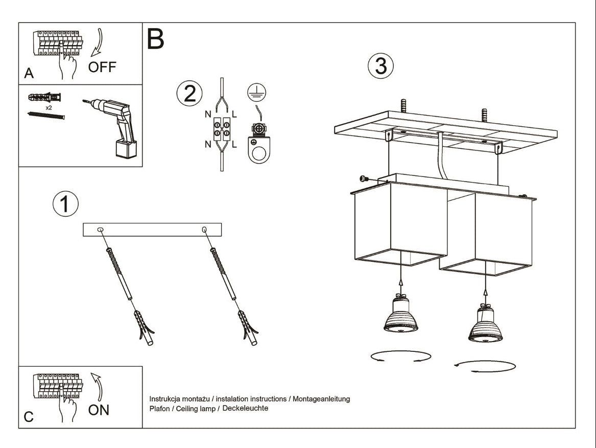 Schéma d'installation du luminaire