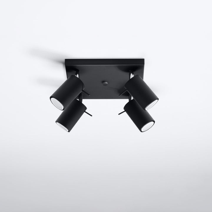 Luminaire Plafonnier noir éteinte, vue rapprochée
