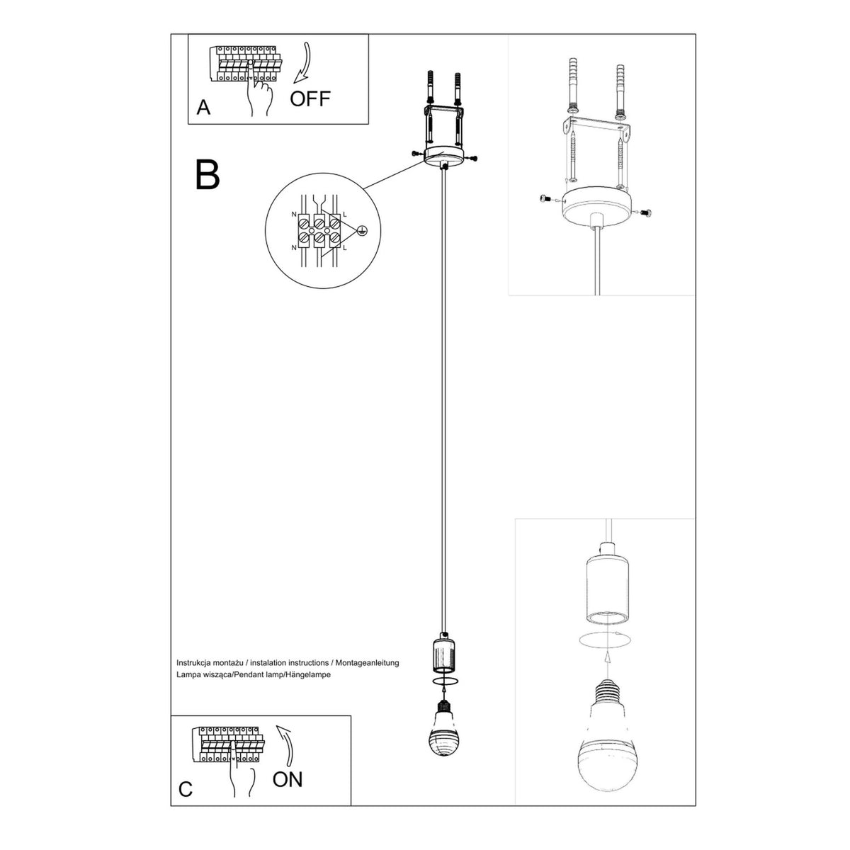 Schéma d'installation du luminaire