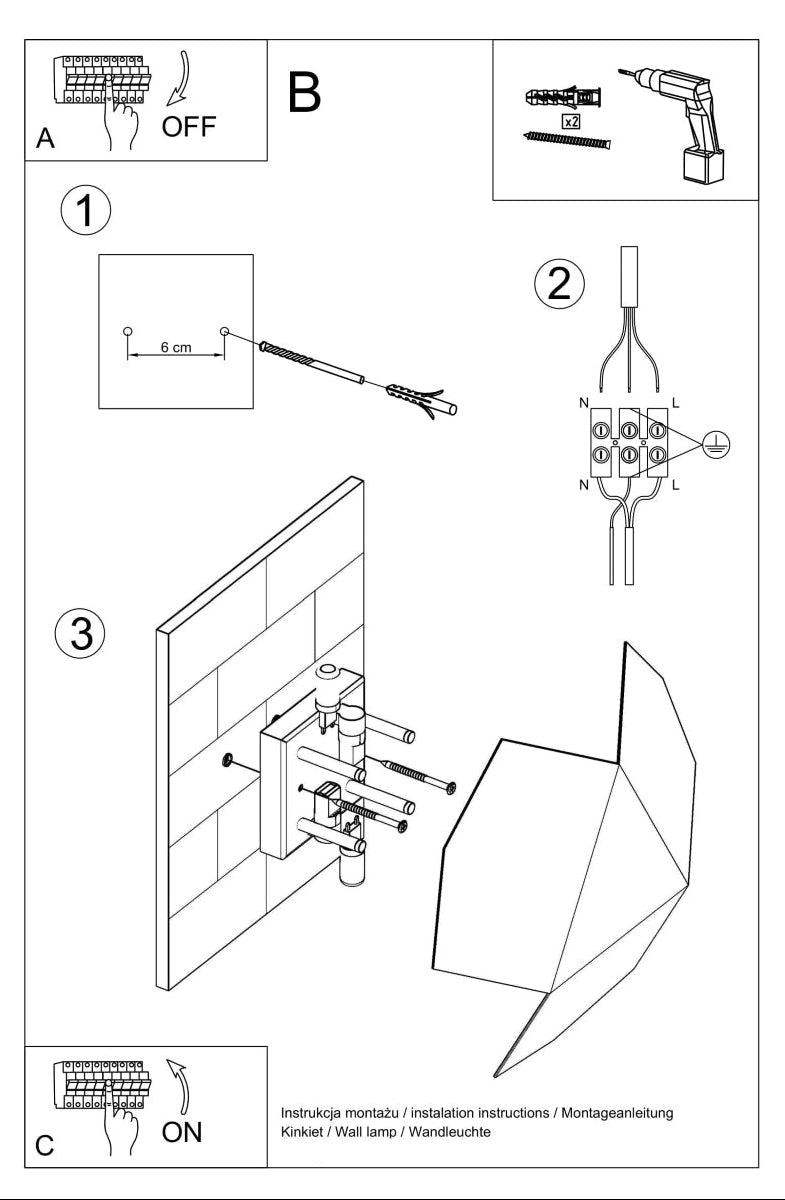 Schéma d'installation du luminaire