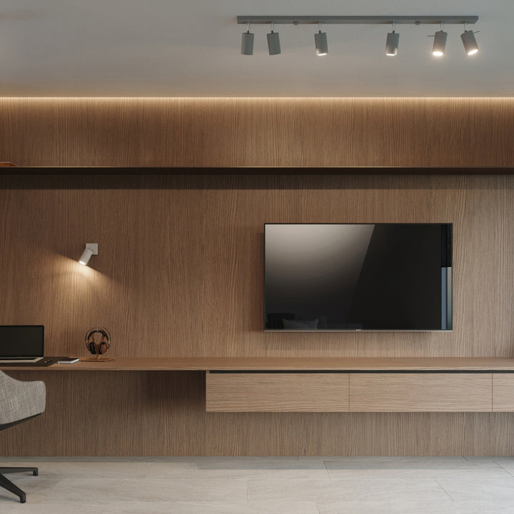 Luminaire Plafonnier gris dans un intérieur contemporain