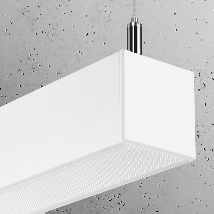 Suspension linéaire PINNE blanc éteinte, détail du profilé