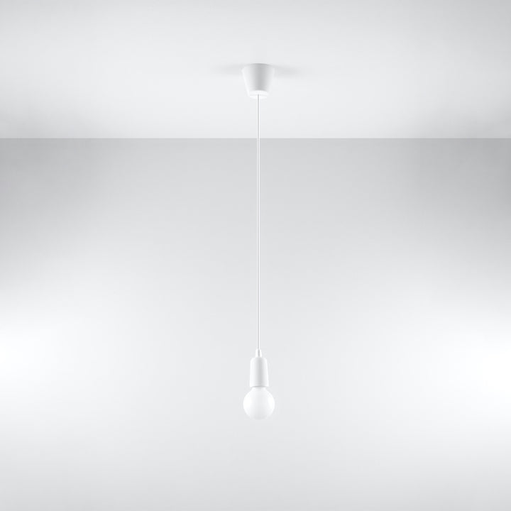 Suspension Luminaire blanc éteinte, vue rapprochée