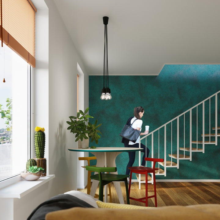 Suspension Luminaire noir dans un intérieur contemporain
