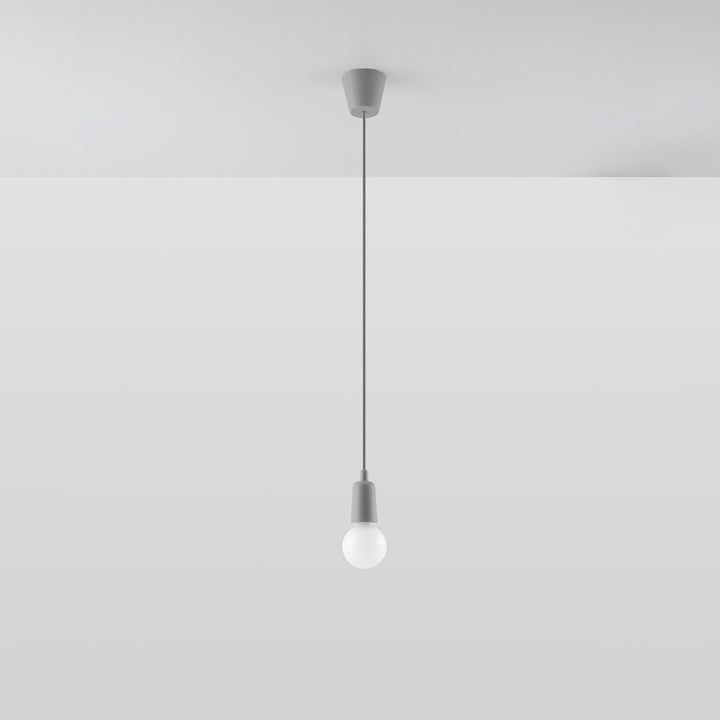 Suspension Luminaire gris éteinte, vue rapprochée