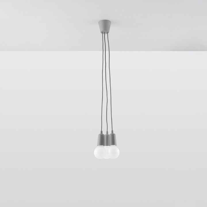 Suspension Luminaire gris éteinte, vue rapprochée