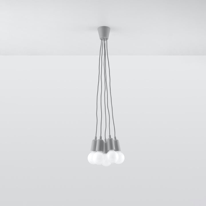 Suspension Luminaire gris éteinte, vue rapprochée