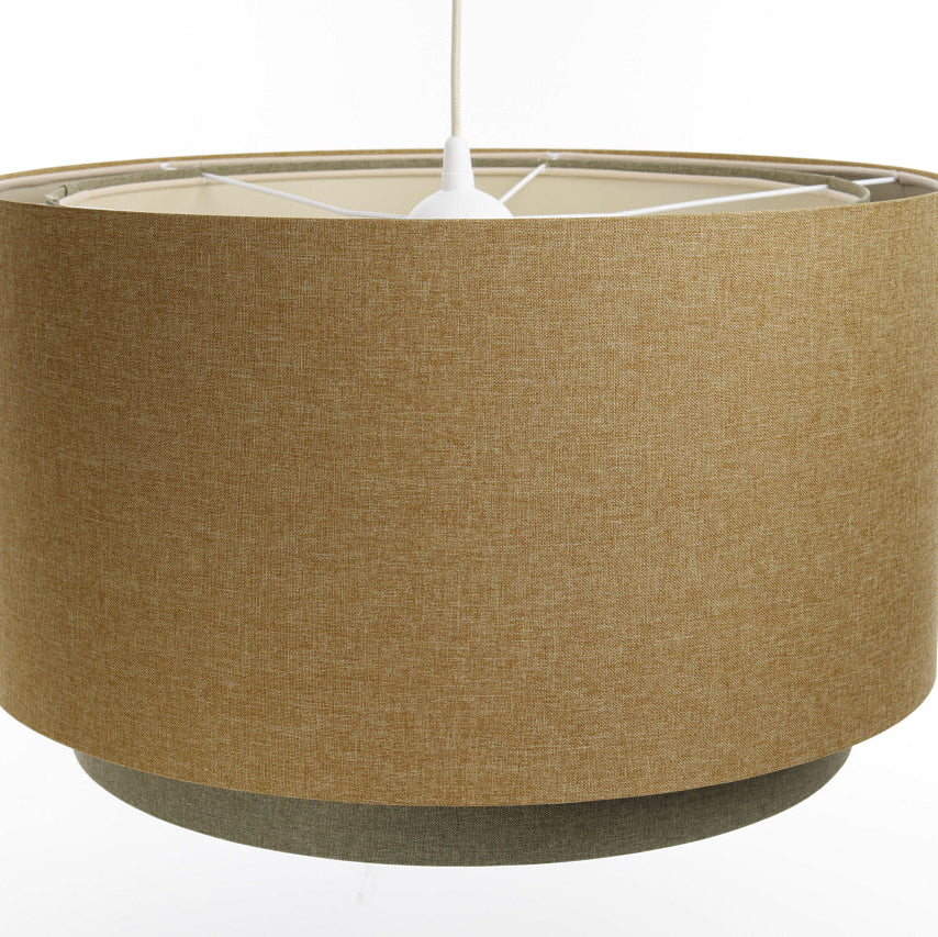 Suspension luminaria| DUO BOHO ELEGANTE (Amarillo mostaza/Oliva/Ecru)