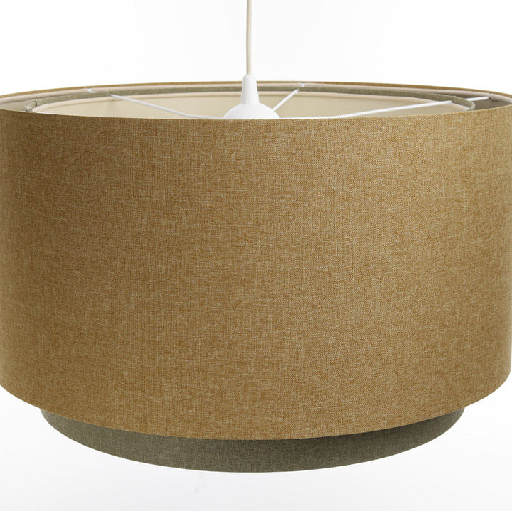 Suspension luminaria| DUO BOHO ELEGANTE (Amarillo mostaza/Oliva/Ecru)