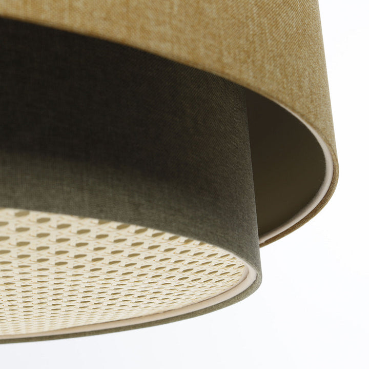 Suspension Luminaire | Difusor de RATTAN (Amarillo Mostaza/Gris Verde/Crudo)