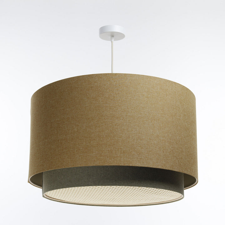 Suspension Luminaire | Difusor de RATTAN (Amarillo Mostaza/Gris Verde/Crudo)