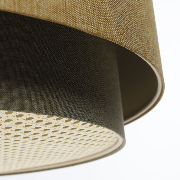 Suspension Luminaire | Difusor de RATTAN (Amarillo Mostaza/Gris Verde/Crudo)