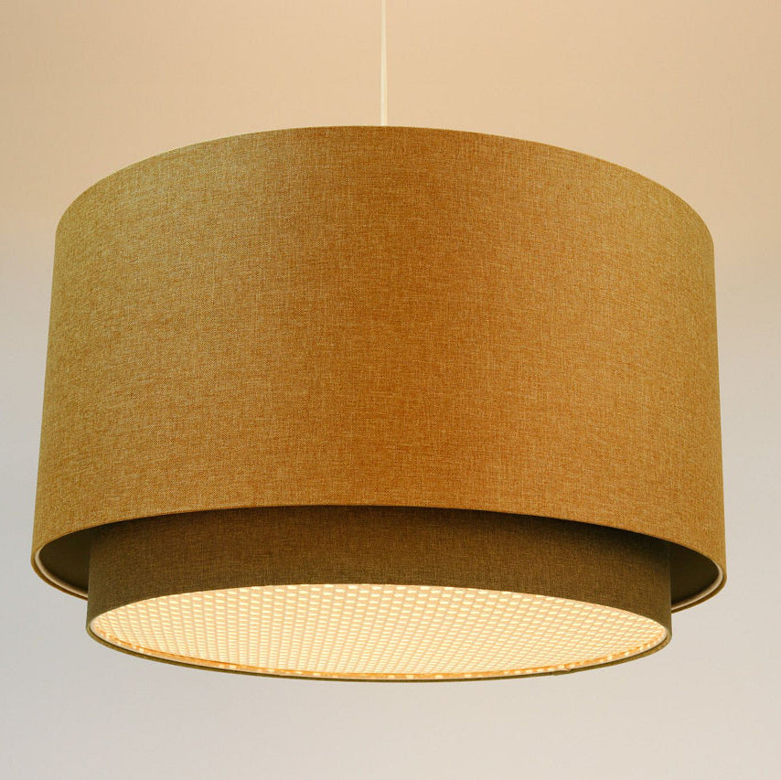 Suspension Luminaire | Difusor de RATTAN (Amarillo Mostaza/Gris Verde/Crudo)