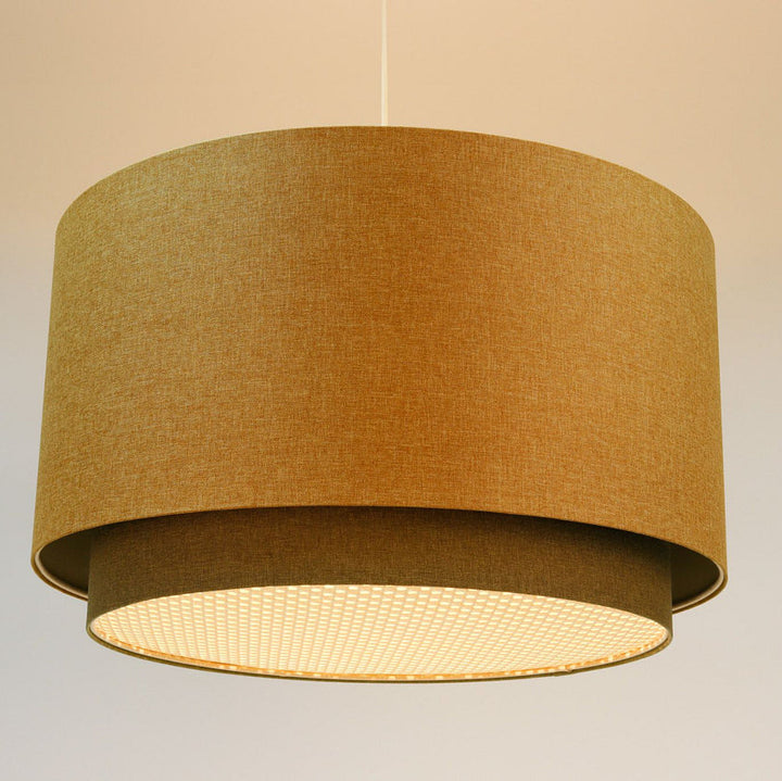 Suspension Luminaire | Difusor de RATTAN (Amarillo Mostaza/Gris Verde/Crudo)