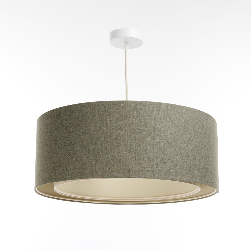 Suspensión luminaria | DUO BOHO ELEGANTE (Verde grisáceo/Écru)