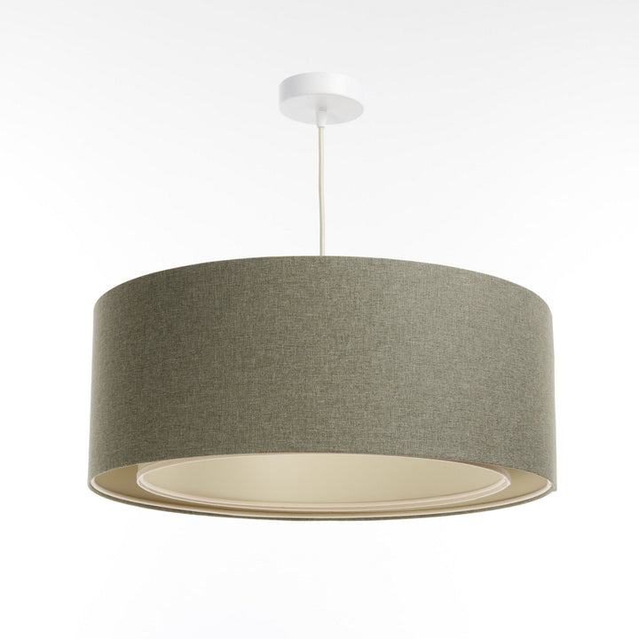 Suspensión luminaria | DUO BOHO ELEGANTE (Verde grisáceo/Écru)